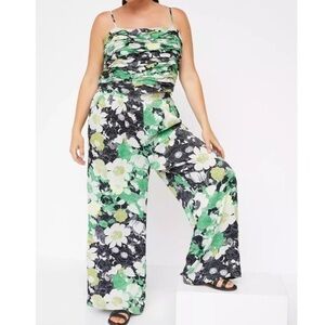 NWT Anthropologie 2-Piece Floral Wide Leg Pants Set